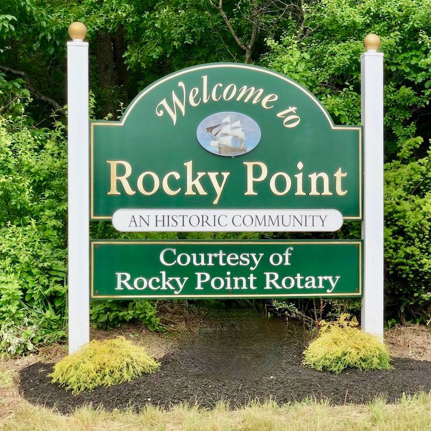 Rocky Point New York Welcome Sign Courtesy of Rocky Point Rotary